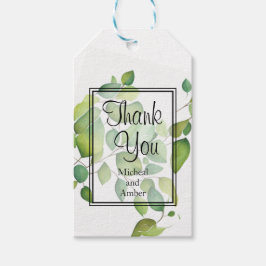 Etiquetas Para Regalos Acuarela eucalipto vegetación follaje verde