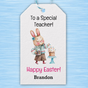 Etiquetas Para Regalos Acuarela Feliz Primavera, Bendiciones de Pascua (1