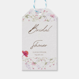 Etiquetas Para Regalos Acuarela Flor silvestre ducha de novia gracias