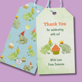 Etiquetas Para Regalos Acuarela Frog Pond Birday Party Cute Gracias