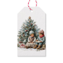 Acuarela infantil vintage de Navidad