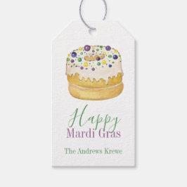 Etiquetas Para Regalos Acuarela Mardi Gras King Cake