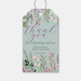 Etiquetas Para Regalos Acuarela Meadow Flores salvajes Florales Gracias