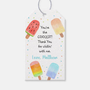 Etiquetas Para Regalos Acuarela Popsicle Blue Boy Cumpleaños
