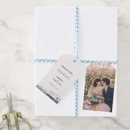 Etiquetas Para Regalos Acuarela rusa gracias boda de foto de montaña