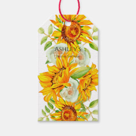 Etiquetas Para Regalos Acuarela Rusa Sunflowers Ducha Bridal Gift Ta
