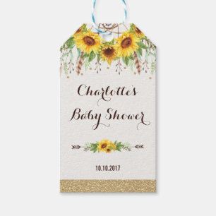 Etiquetas Para Regalos Acuarela rústica Dreamcatcher del girasol de Boho