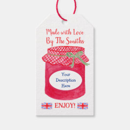 Etiquetas Para Regalos Acuarela Tarro de mermelada casera británica HECHO