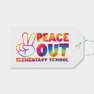 Etiquetas Para Regalos Adiós Escuela Primaria Tie Dye Último Día