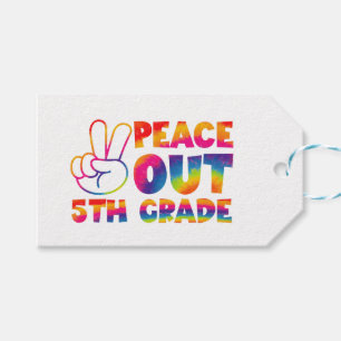 Etiquetas Para Regalos Adiós quinto grado Tie Dye último día 5to grado