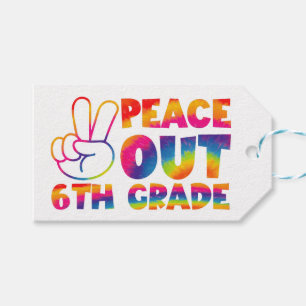 Etiquetas Para Regalos Adiós Sexto Grado Tie Dye Último Día 6to Grado