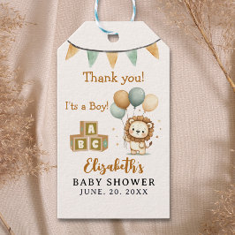 Etiquetas Para Regalos Adorable Lion Baby Shower Boy