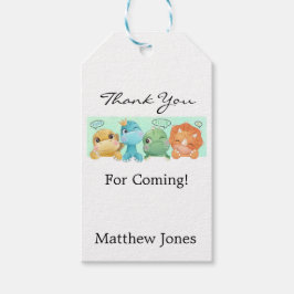 Etiquetas Para Regalos Adorable Pequeño Dinosaurio Baby Shower Gracias