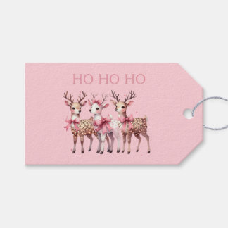 Etiquetas Para Regalos Adorables Navidades rosas renos Ho Ho Ho Ho Ho Ho