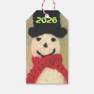 Etiquetas Para Regalos Adorno de Navidad de Muñeco de Nieve Tejido