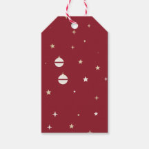 Adornos Blancos y Estrellas sobre Rojo