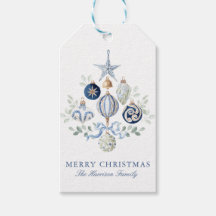 Adornos de Acuarela Azul Navidad