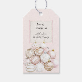 Etiquetas Para Regalos Adornos de Navidad de Champán Blanco Rosa Sonrojad