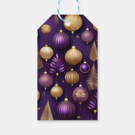 ETIQUETAS PARA REGALOS ADORNOS NAVIDEÑOS MORADOS Y DORADOS
