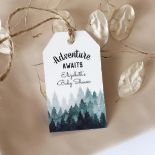 Etiquetas Para Regalos Adventure Watercolor Rustic Forest Baby Shower