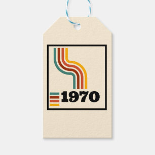 Etiquetas Para Regalos Afiche retro vintage de 1970 Cumpleaños o Reunión