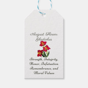 Etiquetas Para Regalos Agosto Mes de Nacimiento Flor Gladiolus Regalo de