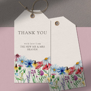 Etiquetas Para Regalos Agradecimiento a la flor silvestre país Boda flora