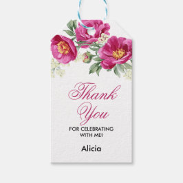 Etiquetas Para Regalos Agradecimiento a la vegetación floral de la peonia