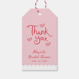 Etiquetas Para Regalos Agradecimiento Caprichoso Rosa Rojo Personalizado