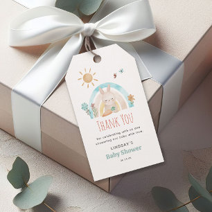 Etiquetas Para Regalos Agradecimiento de Baby Shower de Conejito Acuarela