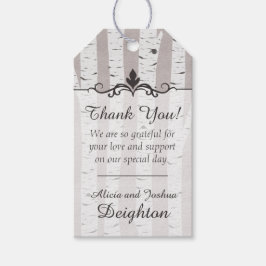 Etiquetas Para Regalos Agradecimiento de Birch Tree Rustic Wood Nature Bo