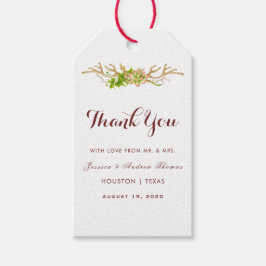 Etiquetas Para Regalos Agradecimiento de boda de astas rústicas y flores