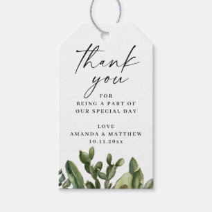 Etiquetas Para Regalos Agradecimiento de boda de cactus suculento acuarel