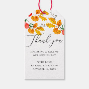 Etiquetas Para Regalos Agradecimiento de boda de follaje otoñal de bosque