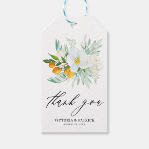 Etiquetas Para Regalos Agradecimiento de boda de orquídeas y kumquats en 