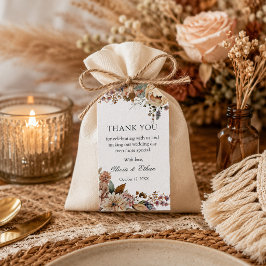 Etiquetas Para Regalos Agradecimiento de boda floral boho otoño acuarela