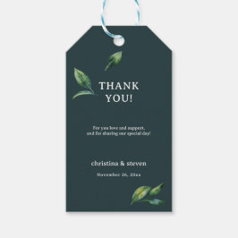 Etiquetas Para Regalos Agradecimiento de Boda Minimalista con Vegetación 
