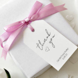 Etiquetas Para Regalos Agradecimiento de Boda Minimalista Elegante