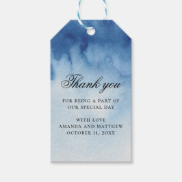 Etiquetas Para Regalos Agradecimiento de boda náutico azul elegante acuar