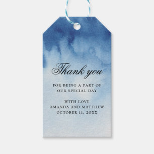 Etiquetas Para Regalos Agradecimiento de boda náutico azul elegante acuar