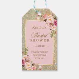 Etiquetas Para Regalos Agradecimiento de ducha nupcial floral rosa con br