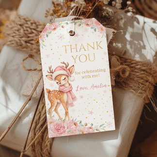 Etiquetas Para Regalos Agradecimiento de fiesta de invierno de ciervo One