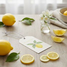 Etiquetas Para Regalos Agradecimiento de limón acuarela 