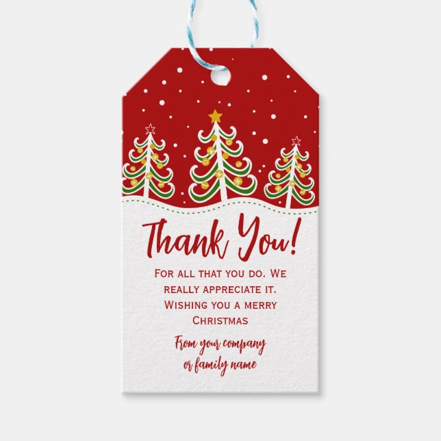 Etiquetas Para Regalos Agradecimiento de Navidad (Anverso)