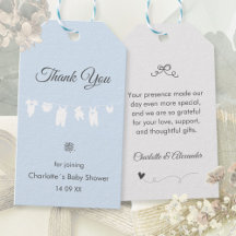 Agradecimiento Elegante Boho Azul Claro para Baby