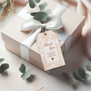 Etiquetas Para Regalos Agradecimiento Floral Beige Romántico para Boda