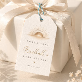 Etiquetas Para Regalos Agradecimiento Minimalista de Baby Shower Dorado S