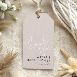 Etiquetas Para Regalos Agradecimiento para Baby Shower con guión moderno 
