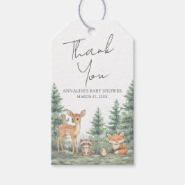 Etiquetas Para Regalos Agradecimiento para Baby Shower de Bosque de Ensue