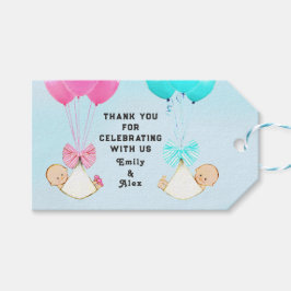 Etiquetas Para Regalos Agradecimiento para Baby Shower de Gemelos